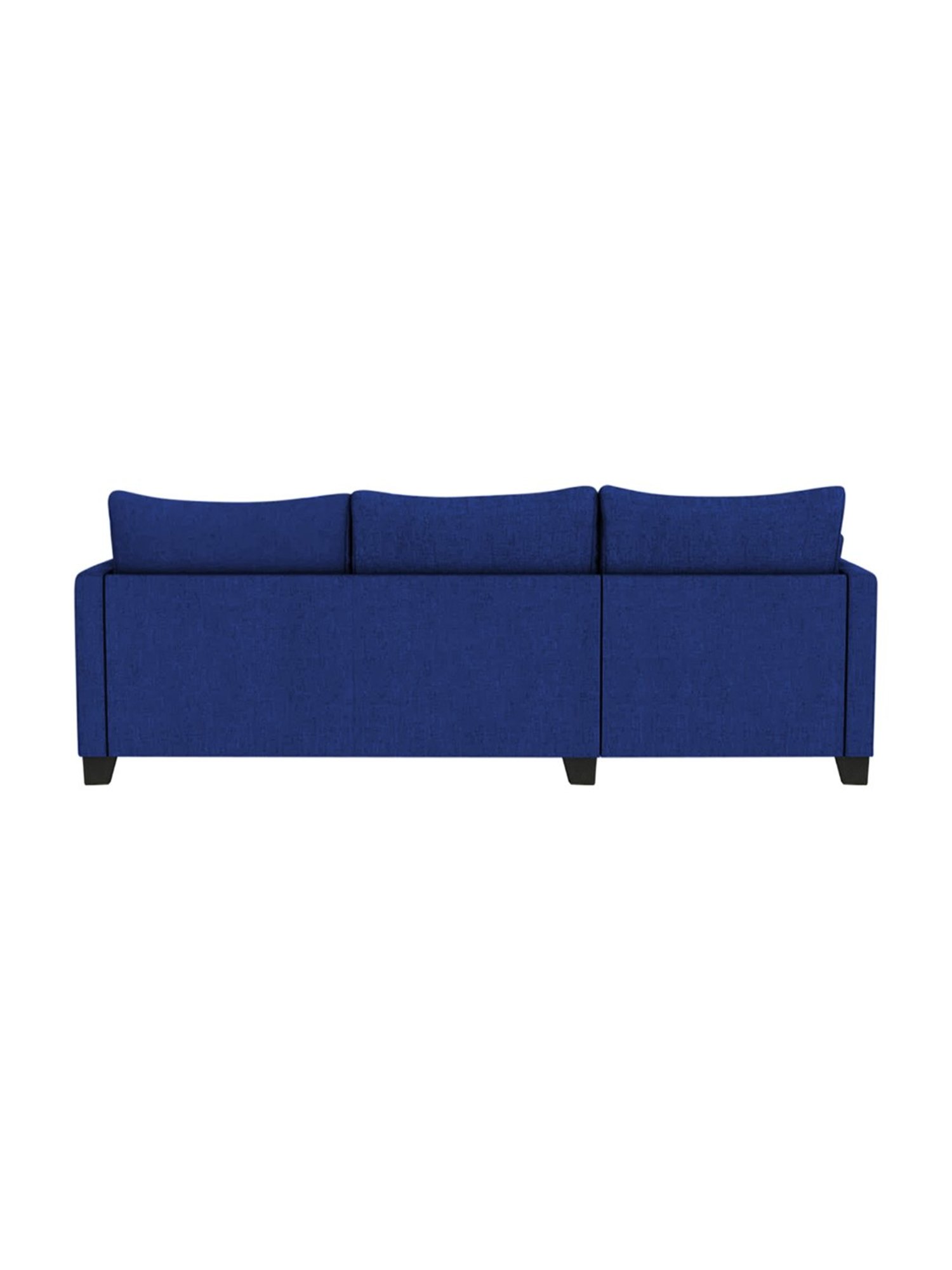 Trevi Duke Navy Blue Fabric & Neem Wood 6 Seater RHS Sectional Sofa