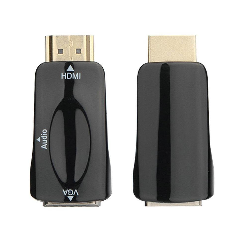 HDMI Male To VGA Female Converter Box Adapter With Audio Cable For PC HDTV PromotionHot  Arrival