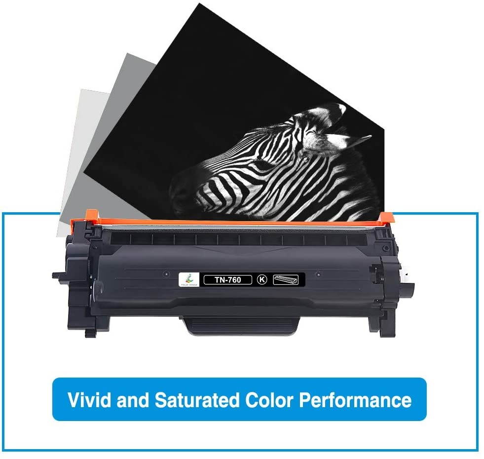 TRUE IMAGE Compatible Toner Cartridge Replacement for Brother TN760 TN730 Brother DCP-L2550dw HL-L2350dw HL-L2395dw MFCL2710dw HLL2390dw MFCL2750dw HLL2370dw Printer Ink High Yield (Black, 2-Pack)