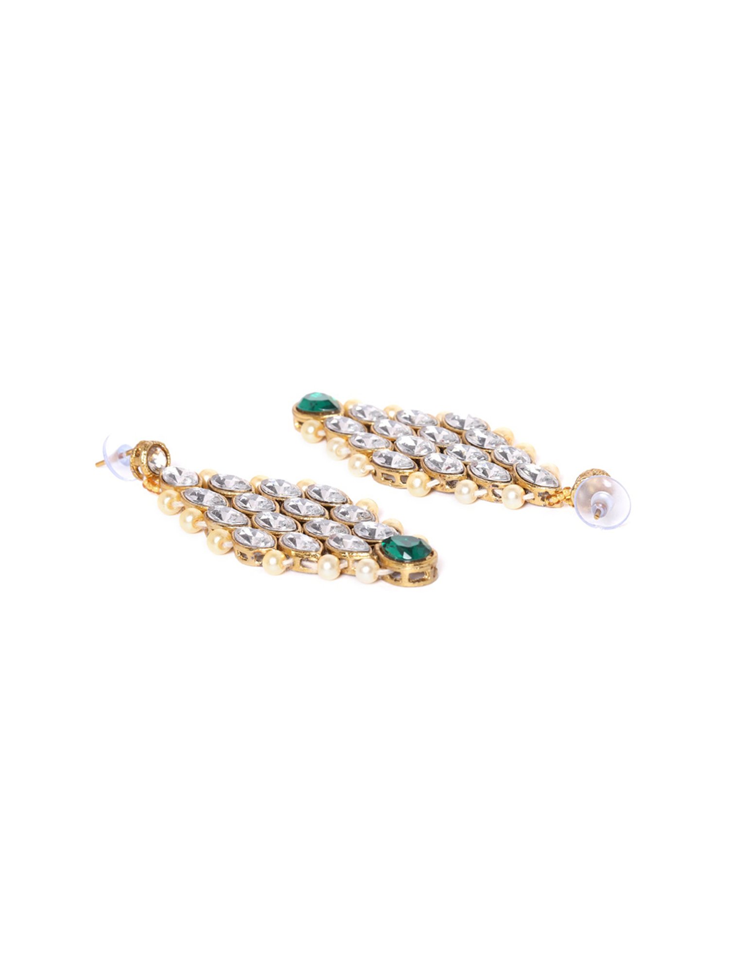 Sri Jagdamba Pearls White Alloy Classic Necklace & Earring Set