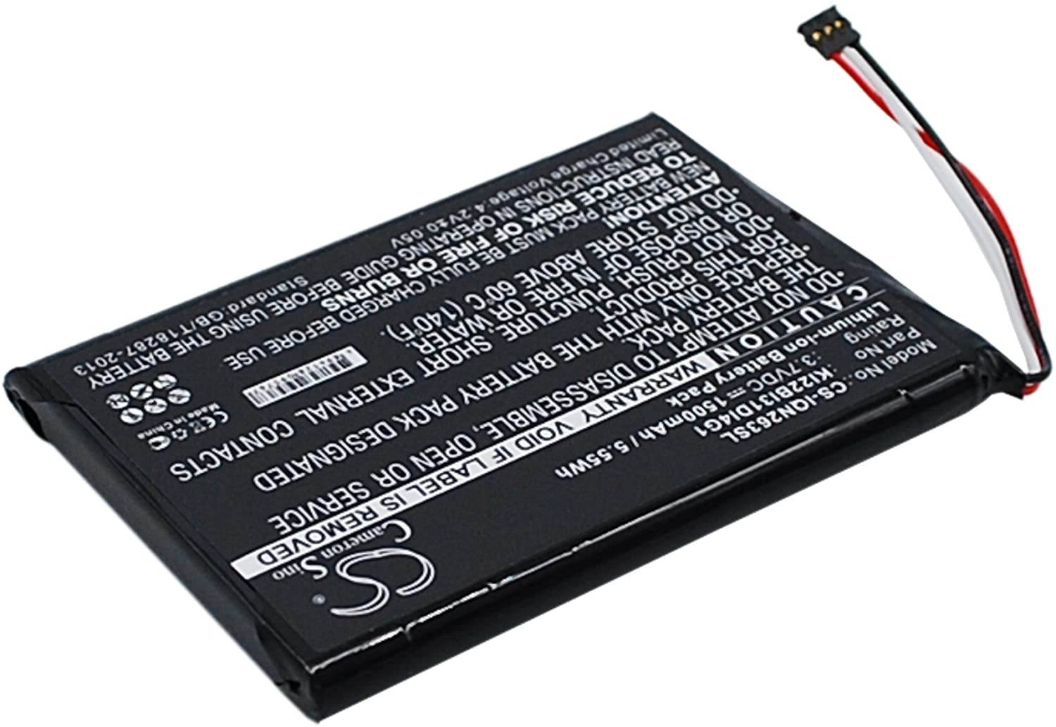 Replacement GPS Navigation Battery Part No.KI22BI31DI4G1 for Garmin 010-01188-02, 2689LMT, 2689LMT 6-inch, Nuvi 2639LMT, Nuvi 2639LMT 6-inch, Nuvi 2689LMT,1500mAh Li-ion