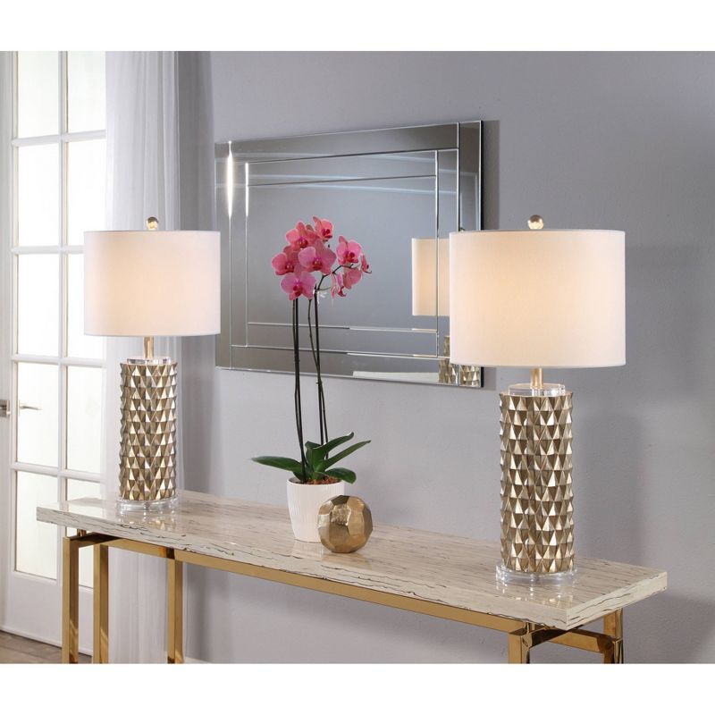 Set of 2 Connie Textu Table Lamps Gold  - Abbyson Living