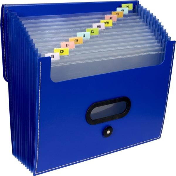 C-Line 13-Pocket Ladder Expanding File 10" Exp Letter 13 x 12 1/4 Blue 48015