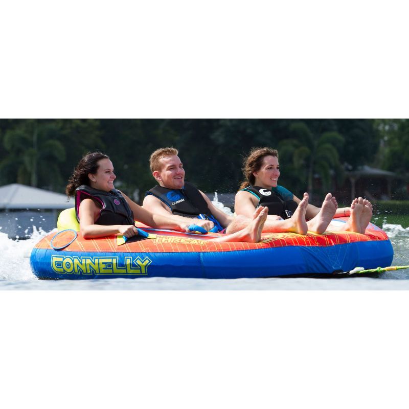 CWB Connelly Triple Threat 3 Person 66x90 Inch Partially Covered Cockpit Style Inflatable Boat Towable Water Inner Tubing Tube