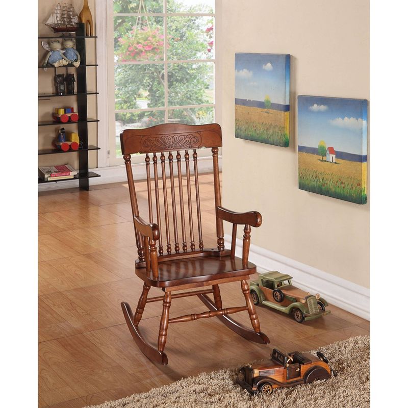 Wooden Rocking Chair Brown - Benzara