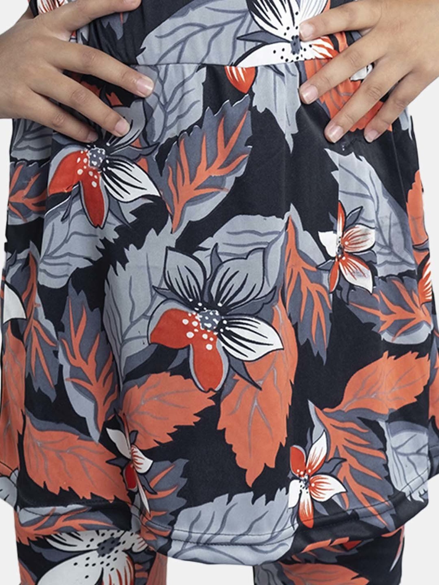 Cukoo Kids Red Printed Swimsuit