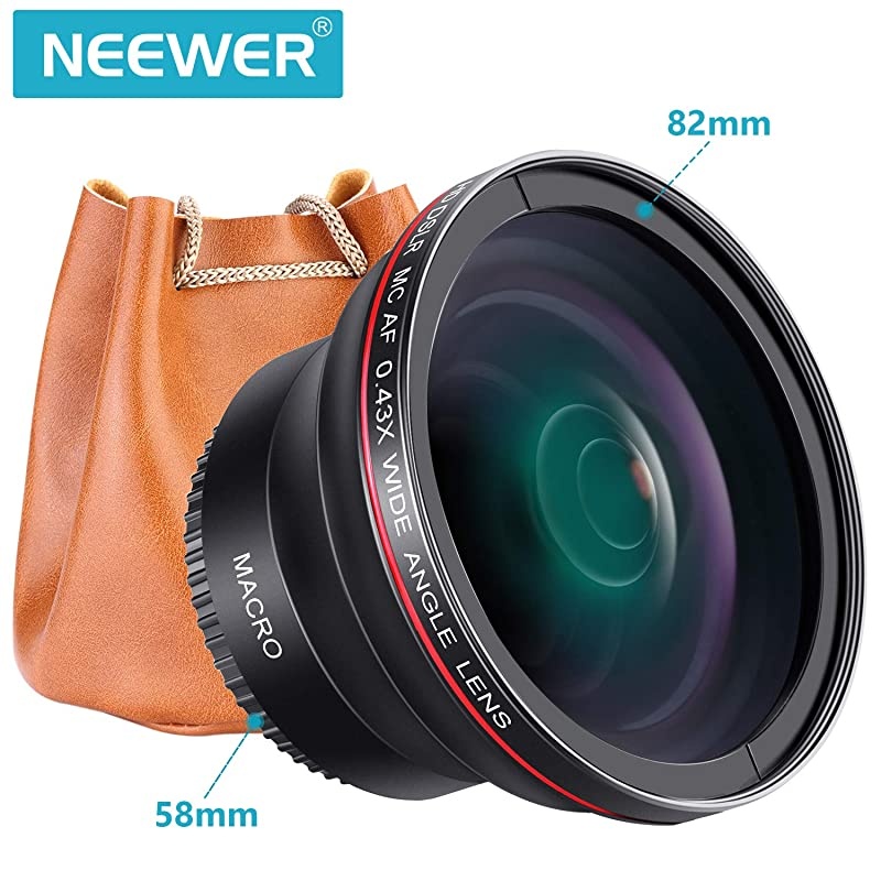 58MM 043x Professional HD Wide Angle Lens Macro Portion for Canon EOS Rebel 77D T7i T6s T6i T6 T5i T5 T4i T3i T3 SL1 1100D 700D 650D 600D 550D 300D 100D 60D 7D 70D