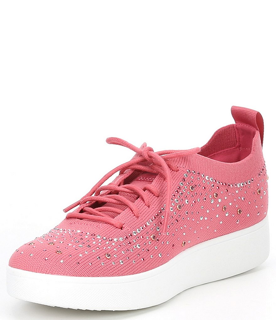 FitFlop Rally Ombre Crystal Embellished Lace-Up Sneakers