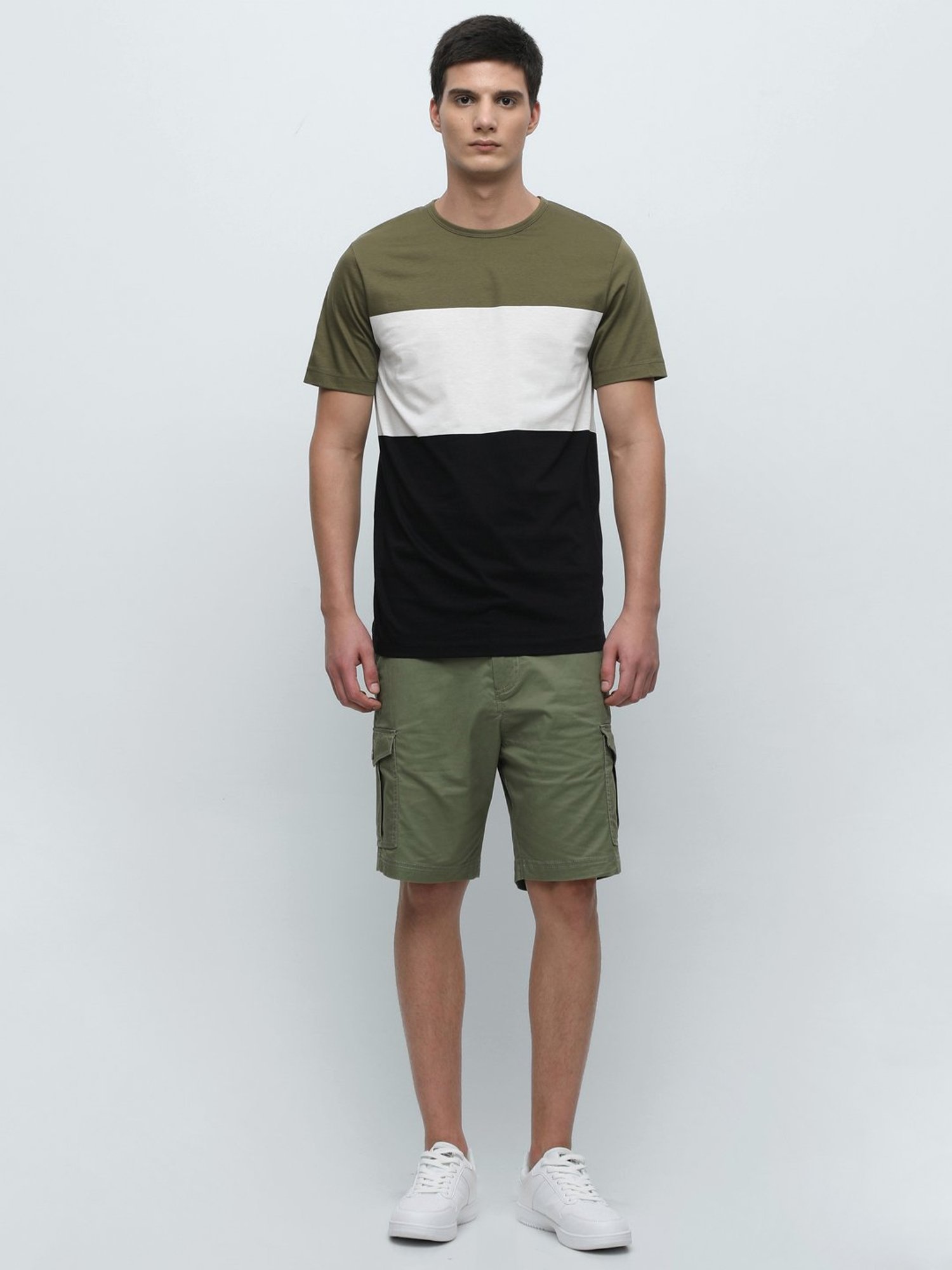 SELECTED HOMME Multicolor Slim Fit Crew T-Shirt