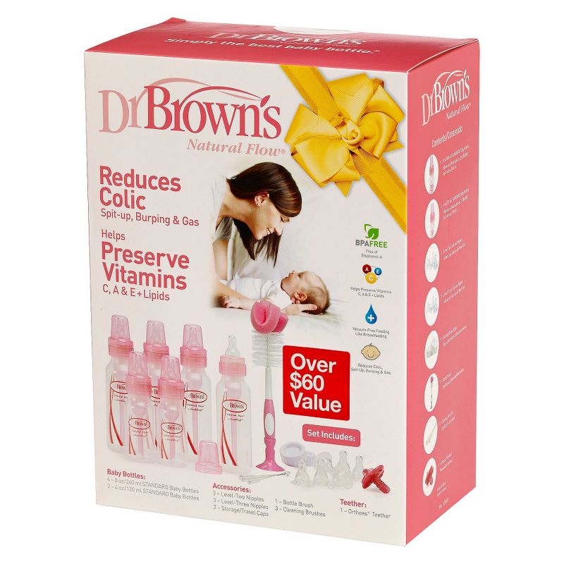 Dr. Brown's Natural Flow Baby Bottle Gift Set - 20pc Pink