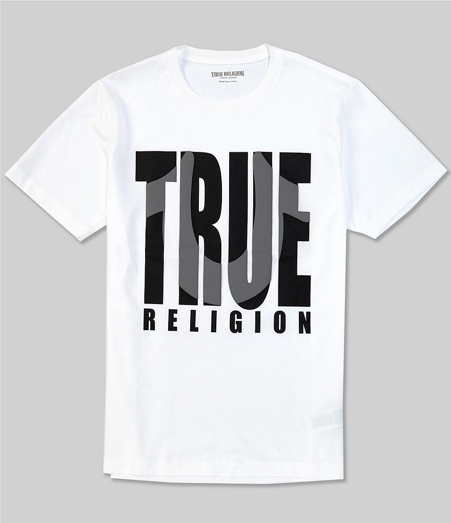 True Religion Short-Sleeve Oversized True Religion Logo Shadow Graphic T-Shirt