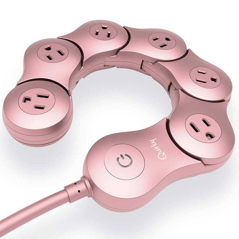 Quirky Pivot Power Rose 6 Outlet Surge Protector Rose Gold