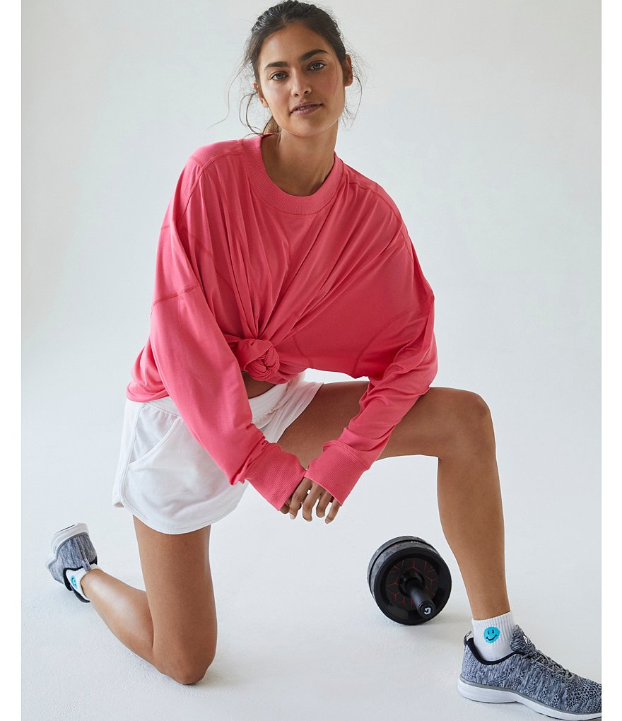 Free People FP Movement Runner Up Crew Neck Long Sleeve Layer Top