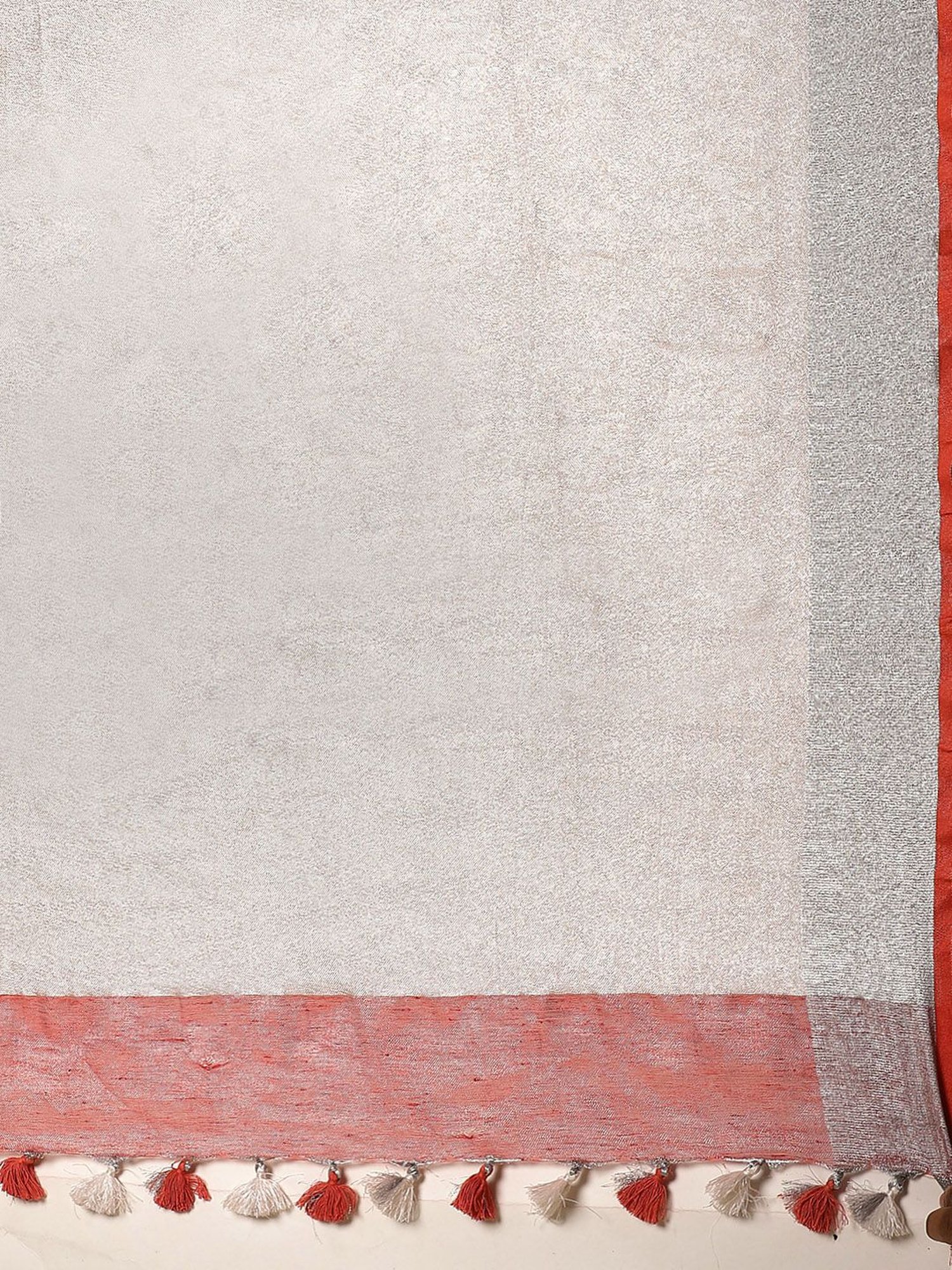 Kalakari India Red & Silver Saree With Unstitched Blouse