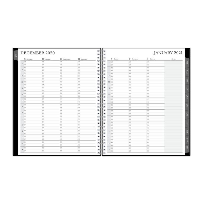 2021 Vertical Appointment Planner 8.5" x 11" Plastic Cover Weekly/Monthly Wirebound Black - Blue Sky