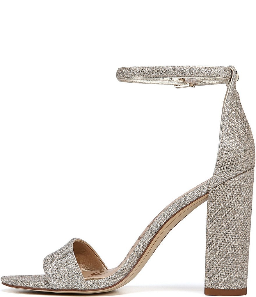 Sam Edelman Yaro Glam Mesh Ankle Strap Block Heel Dress Sandals