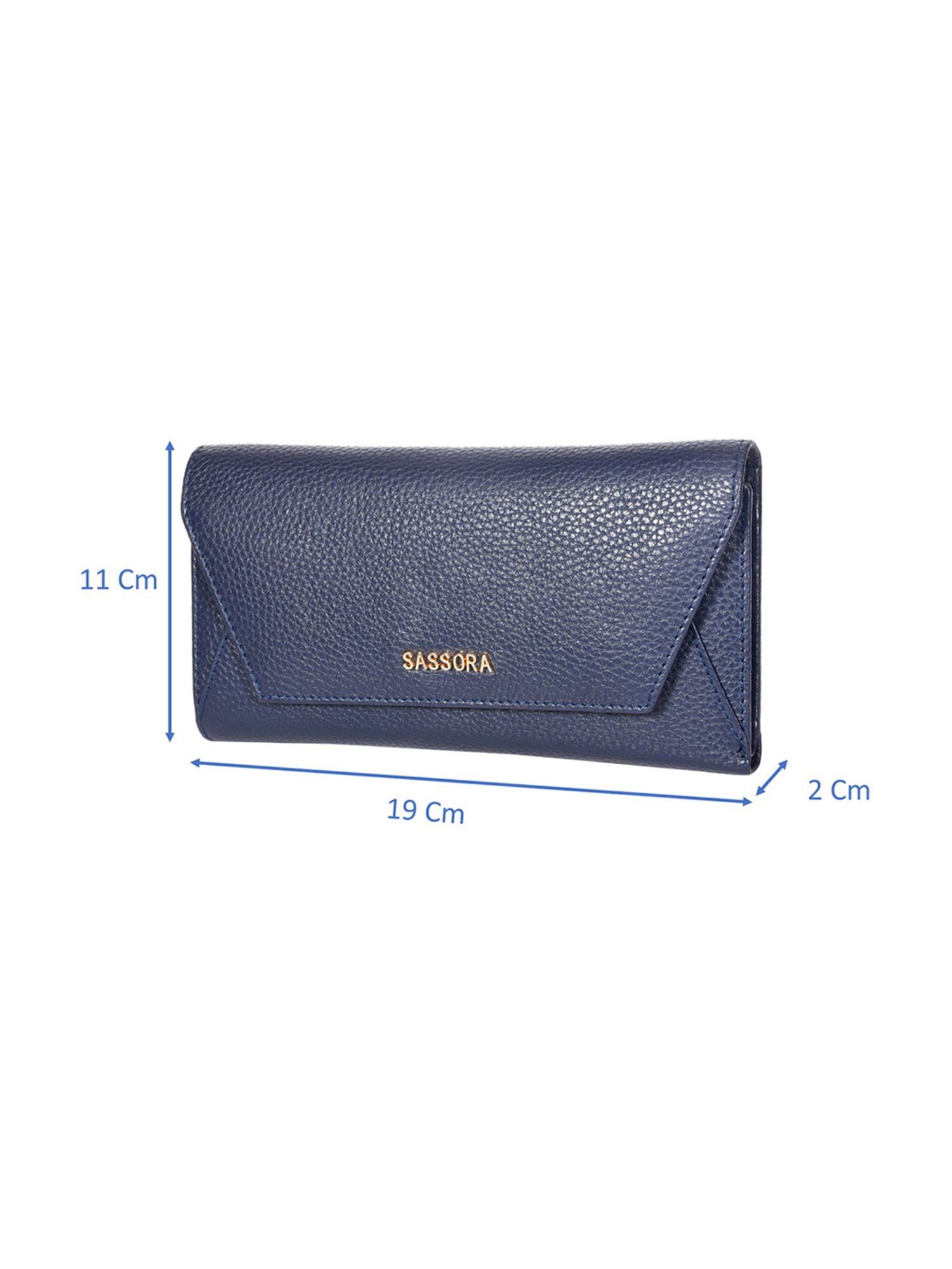 Sassora Lyla Navy Blue Large Leather Purse