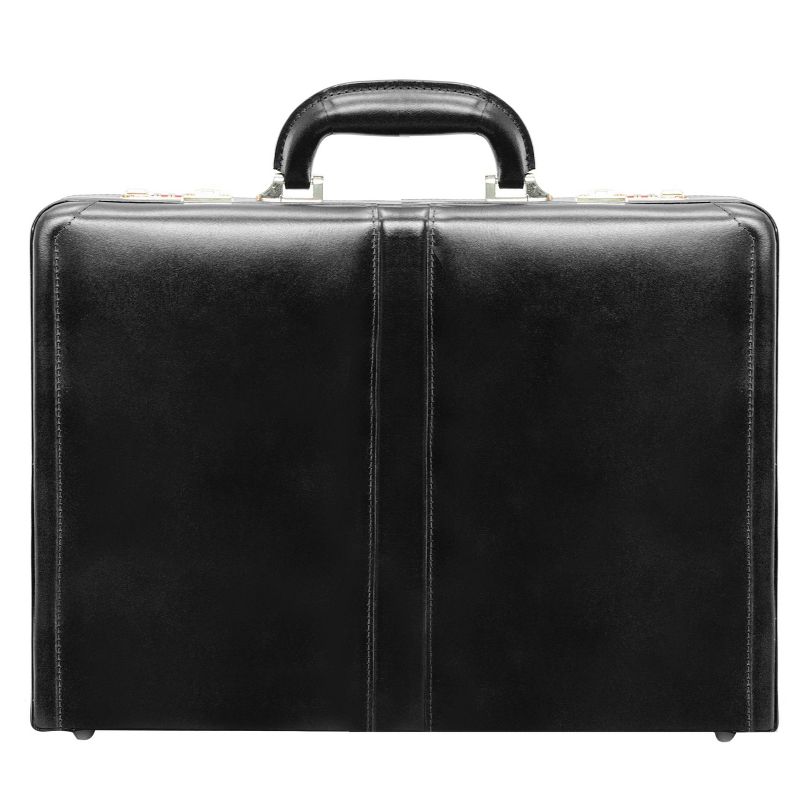 McKlein Harper Leather 4.5" Expandable Attache Briefcase - Black