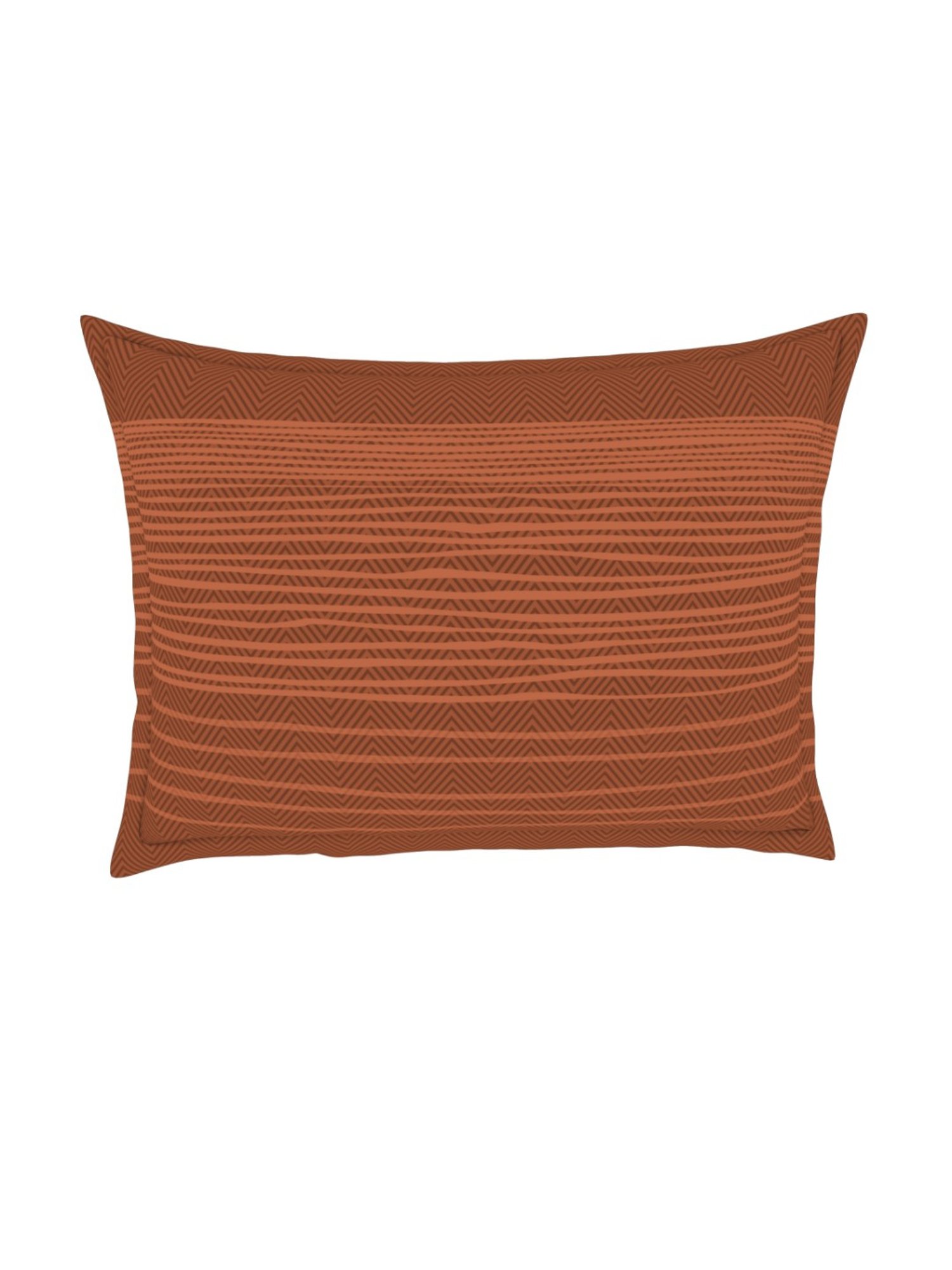 Spaces Striped Orange 144 TC Cotton Queen Bed Sheet with 2 Pillow Covers