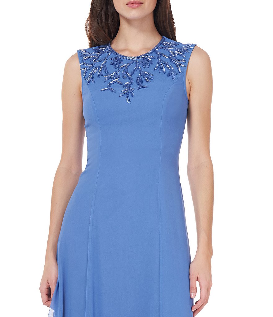 JS Collections Emma Sleeveless Beaded A Line Gown