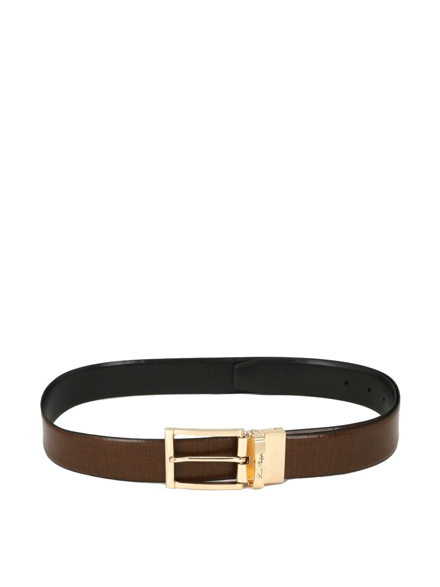 Louis Philippe Brown Leather Reversible Belt for Men