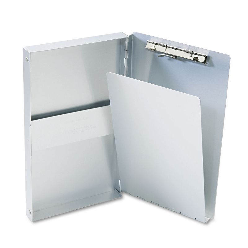Saunders Snapak Aluminum Side-Open Forms Folder 3/8" Clip 5 2/3 x 9 1/2 Sheets Silver 10507