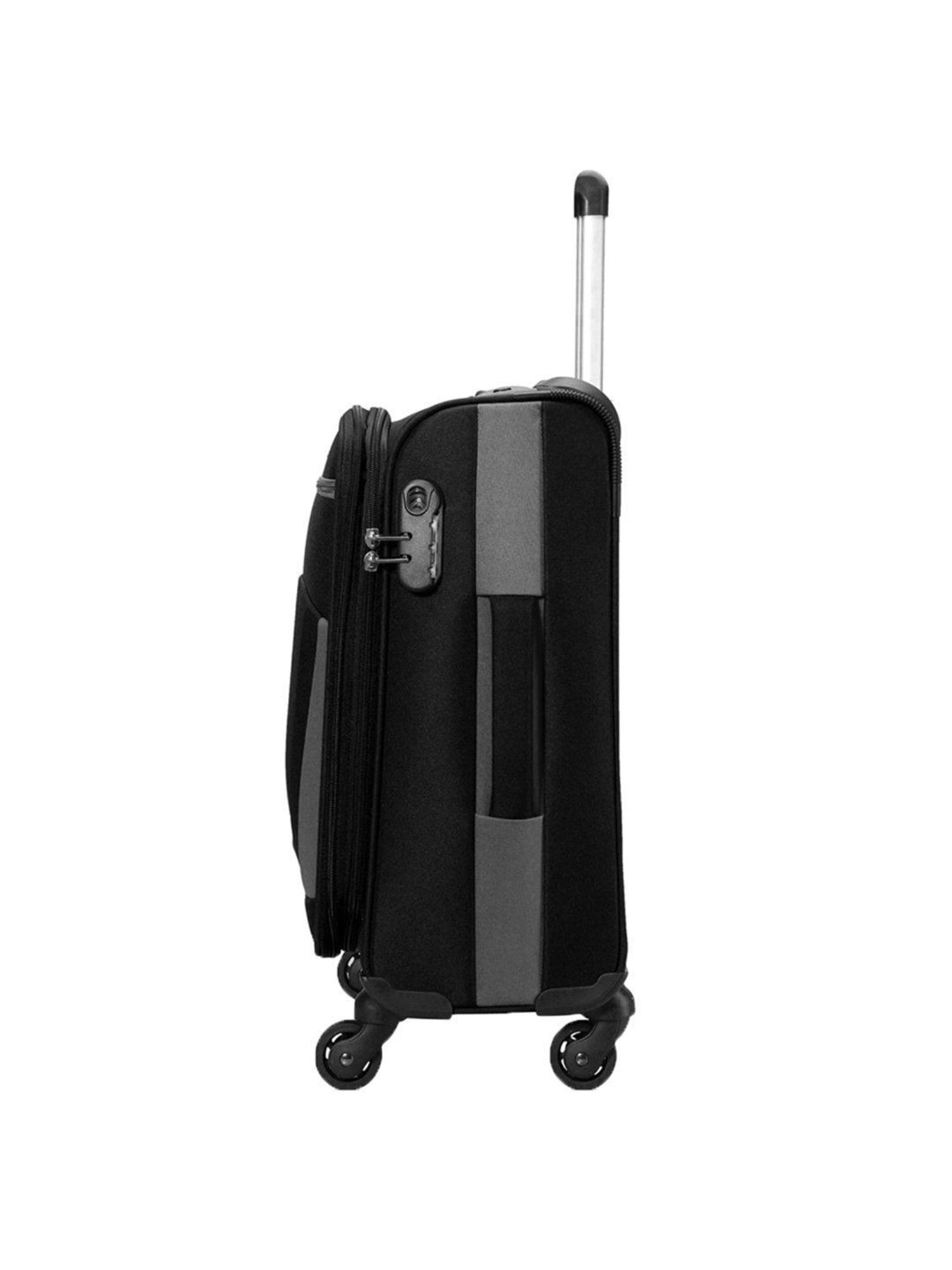 Carriall Black 4 Wheel Small Soft Cabin Trolley - 36 cm