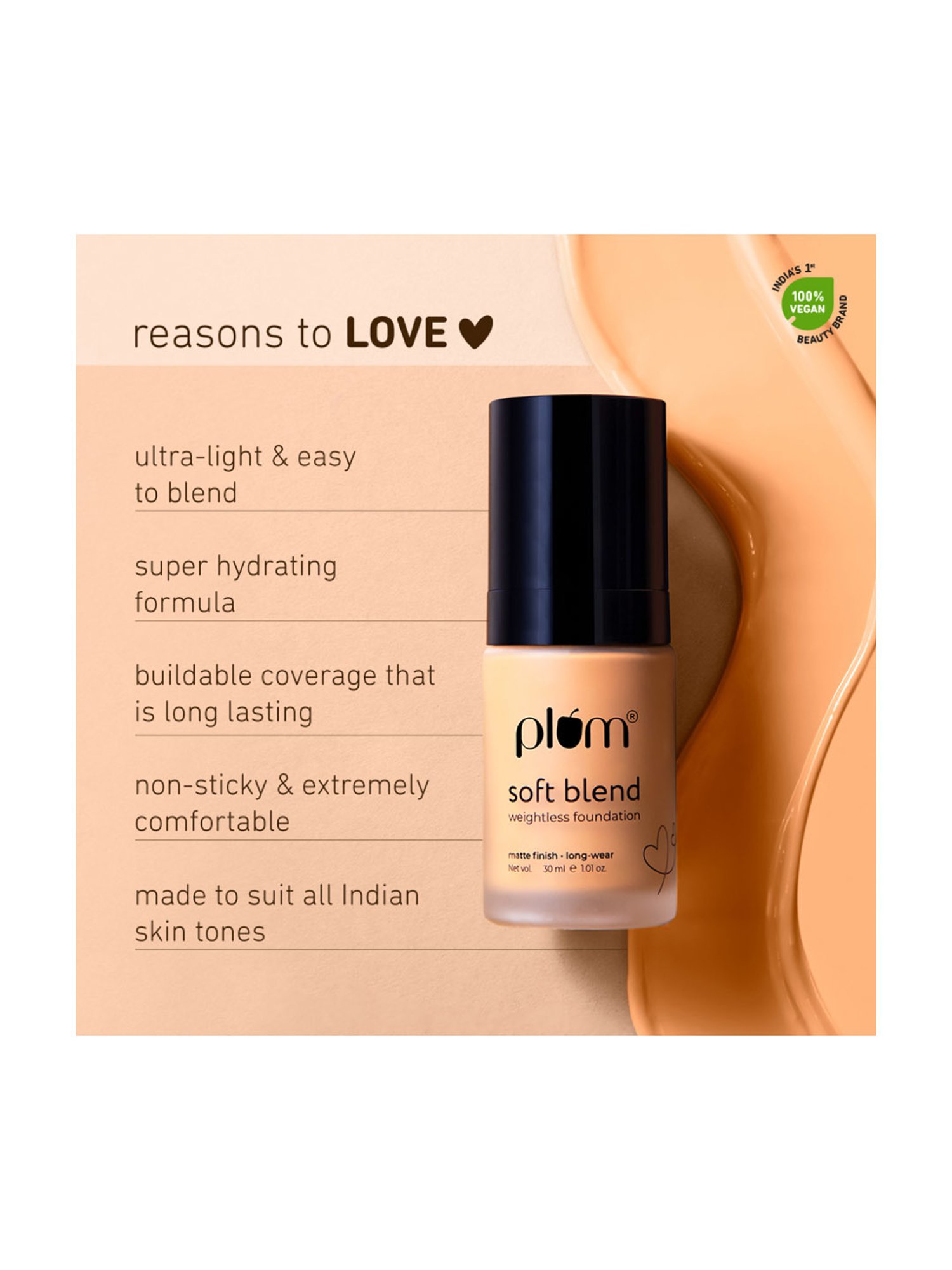 Plum Soft Blend Weightless Foundation Sunset Bronze 125Y - 30 ml