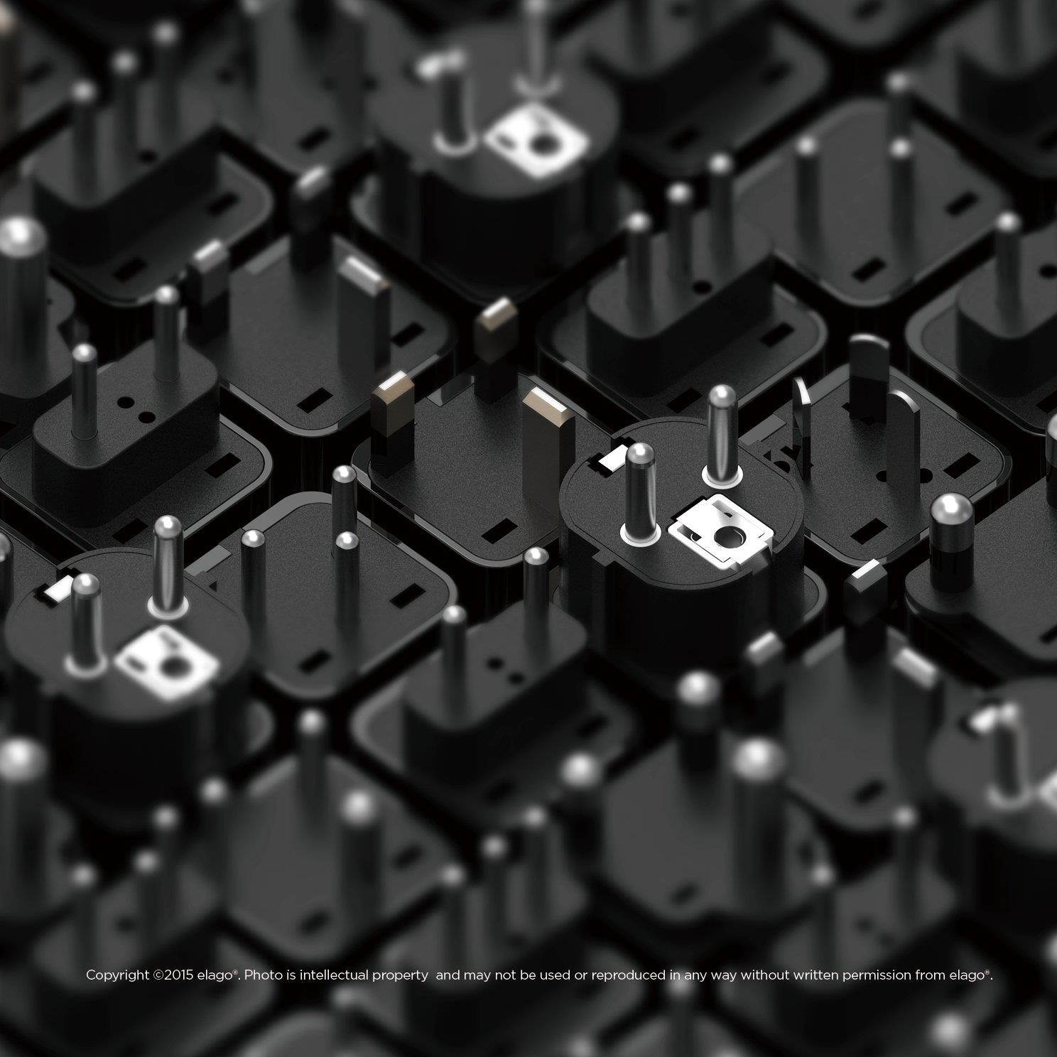 elago Tripshell Grounded Universal Dual Plug Travel Adapter - CE Certified, RoHS Compliant - 2Pcs (EUROPE-C)