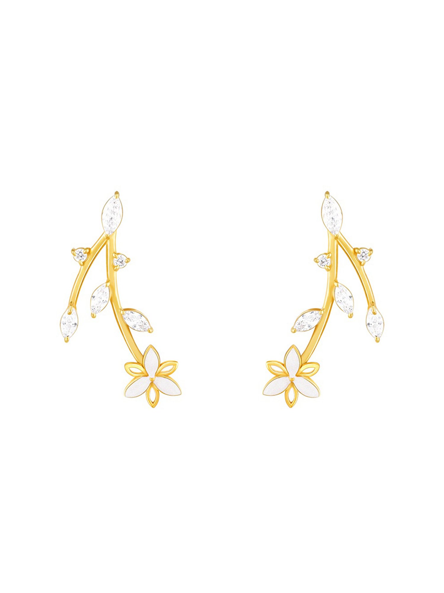 GIVA 925 Sterling Silver Bhumi Trillium Treasures Drop Earrings For Women