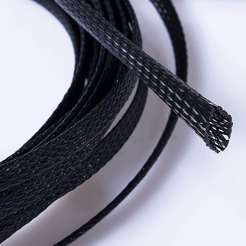 50ft 12 Inch 14 Inch Nylon Expandable Braided Cable Sleeving Braided Wire Sleeve Cable Sheath Mesh Wire Loom
