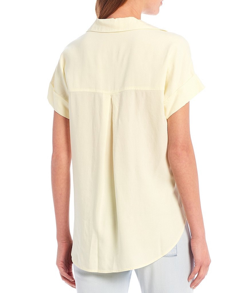 BB Dakota by Steve Madden Up to Here Puff Elbow Sleeve Mock Neck Smocked Top