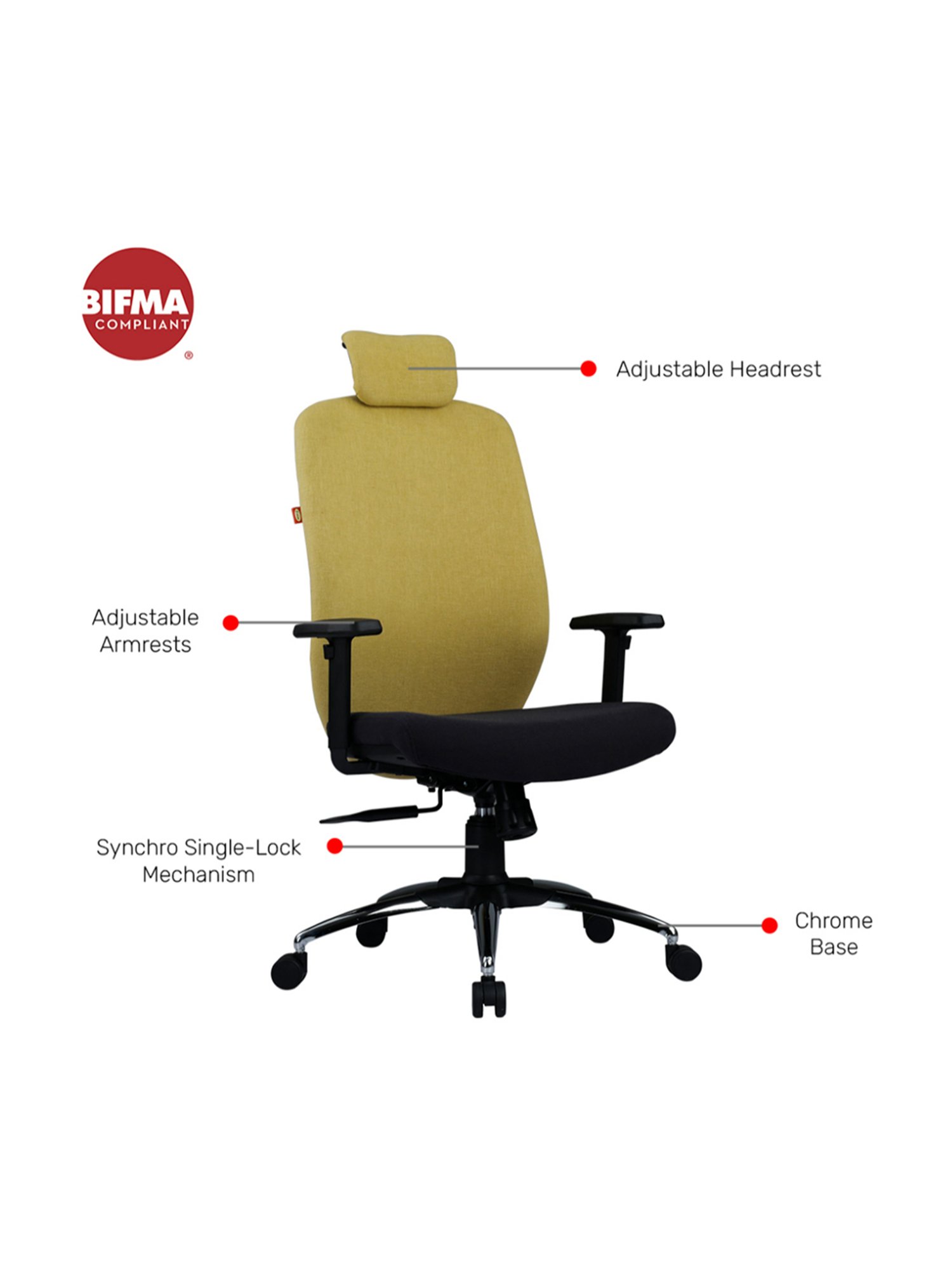 Durian Starry Blue & Black Fabric & Chrome High Back Executive Chair