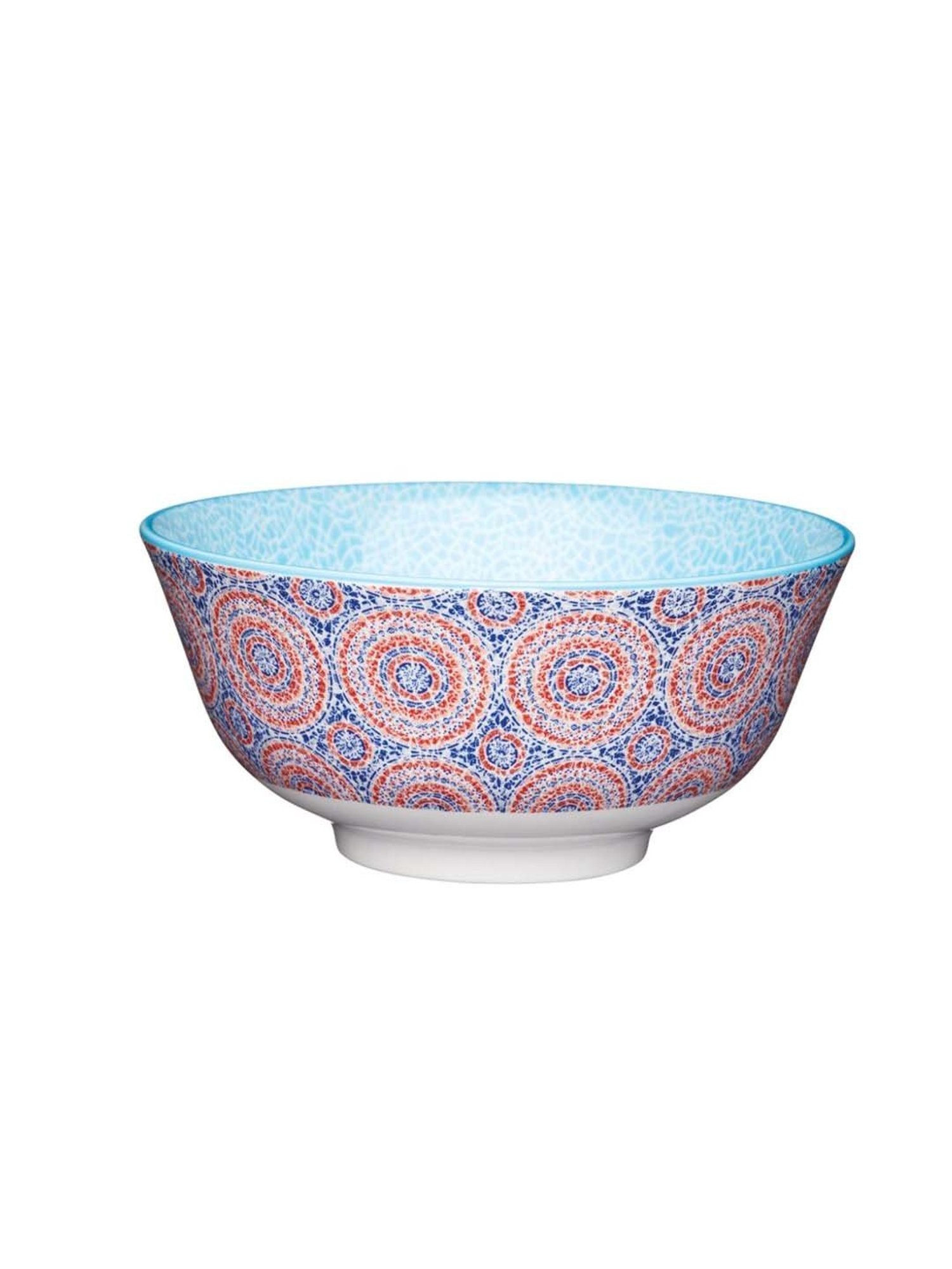 KitchenCraft Blue & Red Stoneware Fruit Bowl