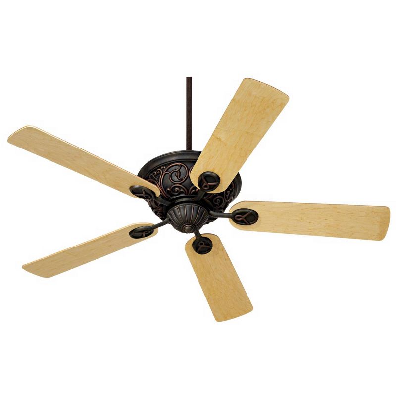 52" Casa Vieja Vintage Ceiling Fan Dark Copper Bronze Maple Wood Square Blades for Living Room Kitchen Bedroom Family Dining