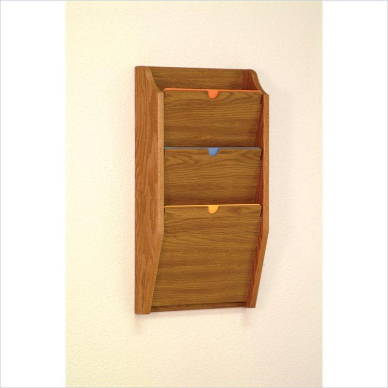 Wooden Mallet HIPAA Compliant 3 Pocket Privacy Office Letter Size Chart Holder Furniture Medium Oak
