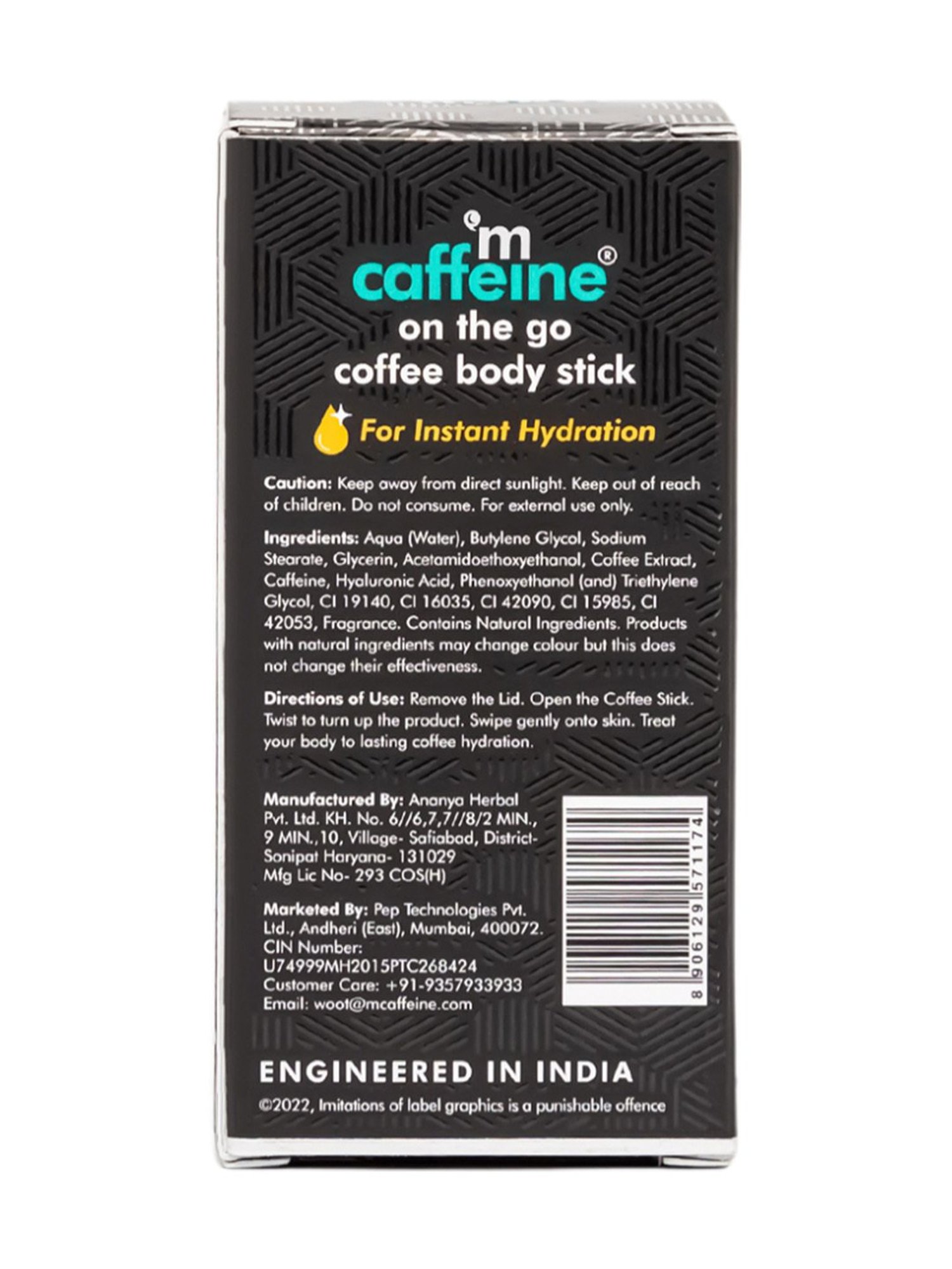 mCaffeine On The Go Coffee Body Stick - 30 gm