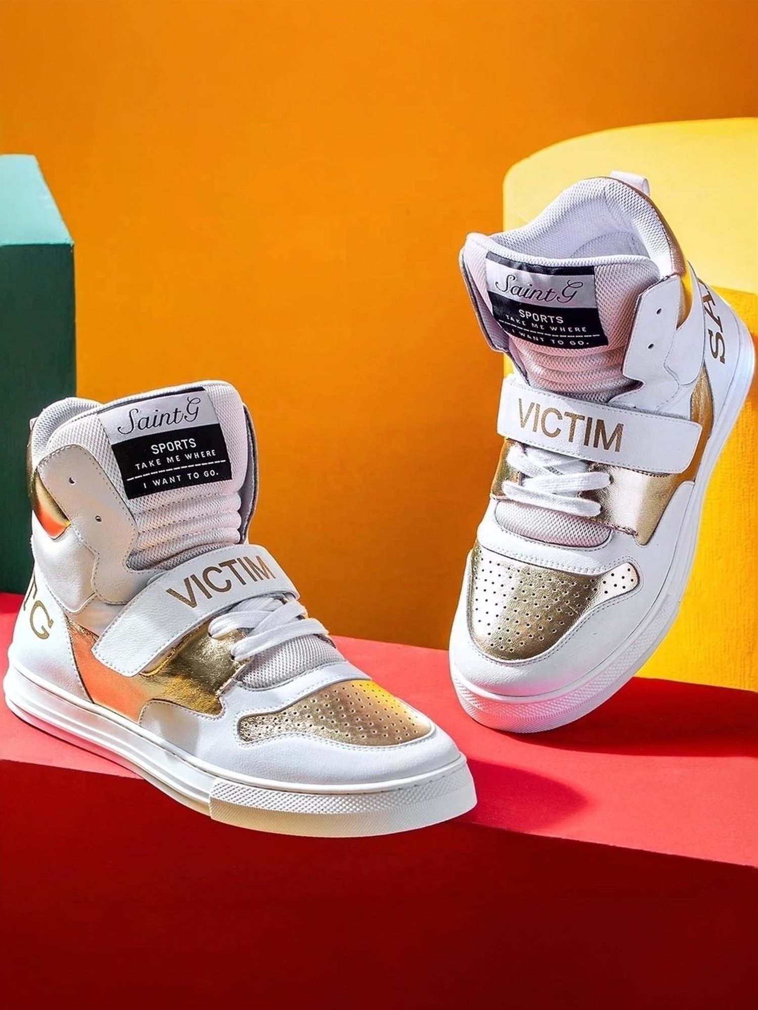 Saint G Men's Rowan Golden Ankle High Sneakers