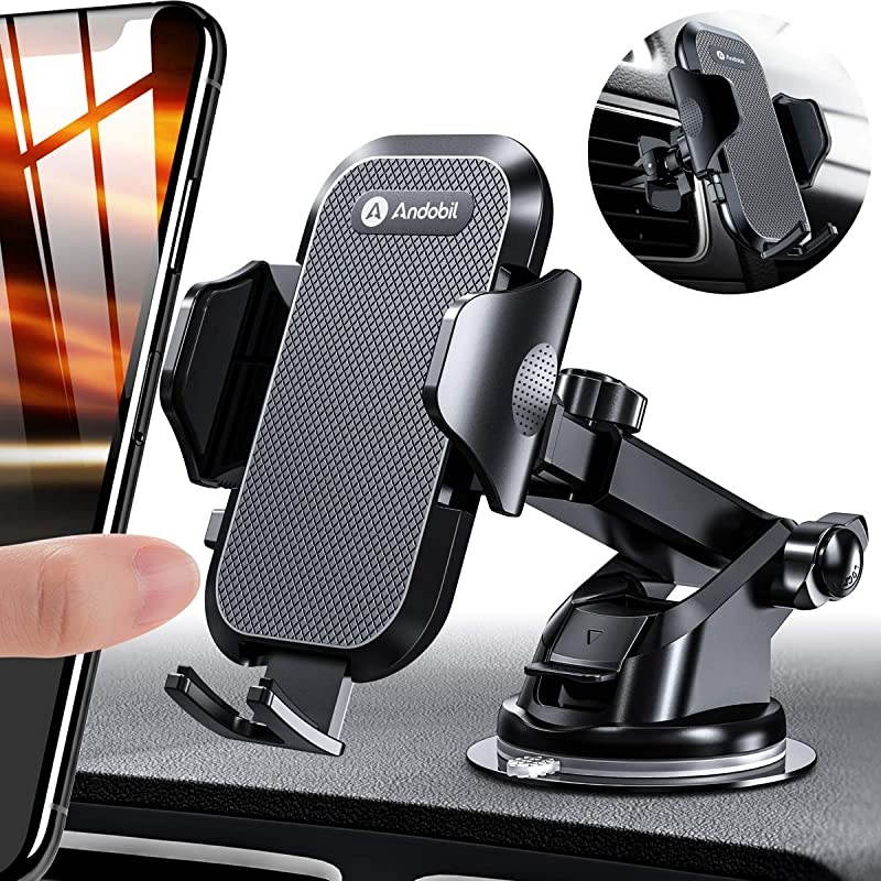 Car Phone MountStrong Suction Quick ReleaseSuper Stable Dashboard Air Vent Windshield HandsFree Phone Car Holder Compatible with iPhone 12 11 SE XR XS Max X 8 Galaxy Note20 S20 and More