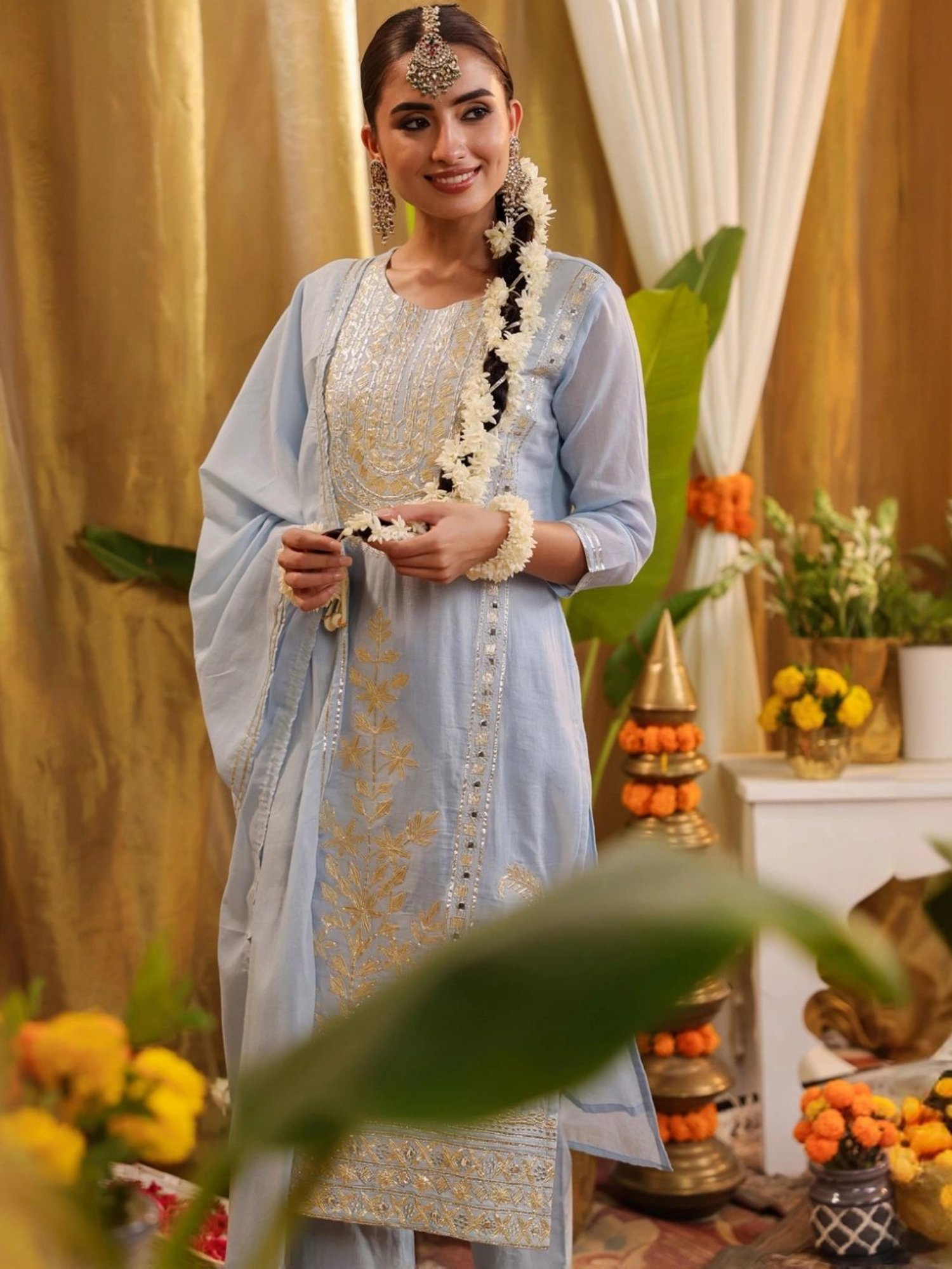 URBAN MYSTIC Black Rayon Embroidered Kurta & Sharara Set