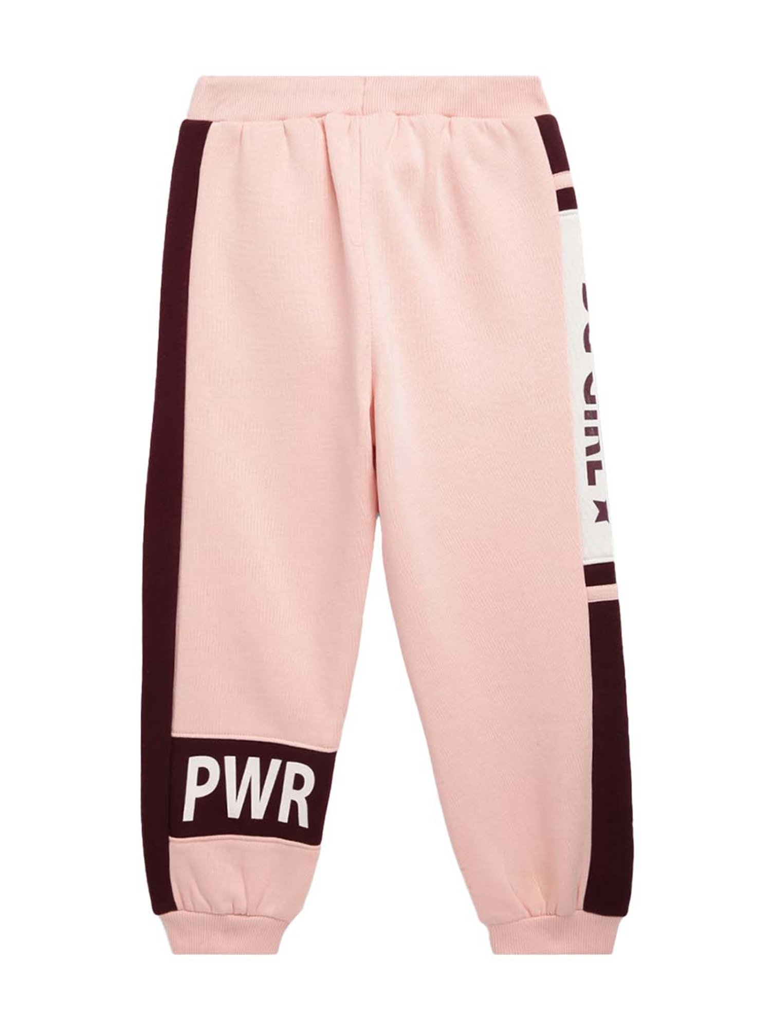 Pantaloons Junior Black Cotton Printed Trackpants