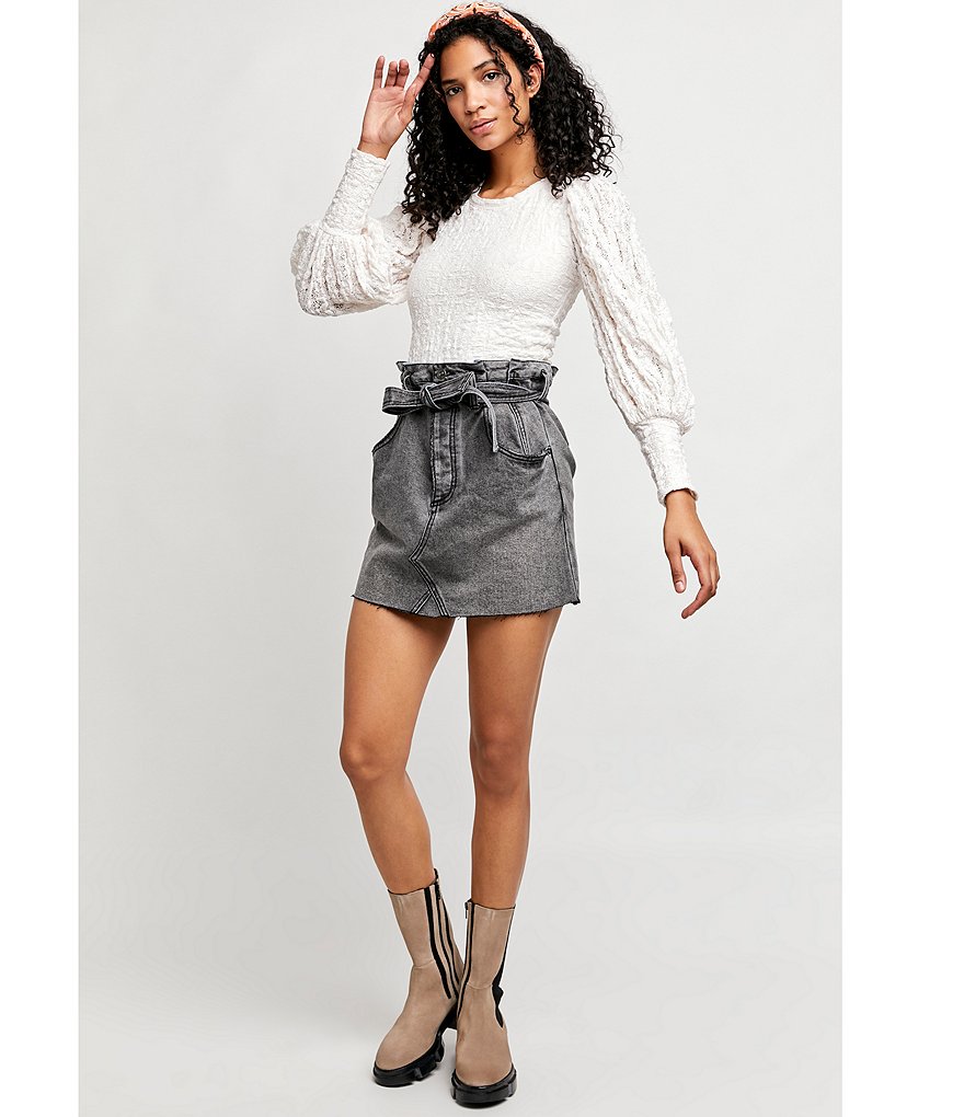Free People East Of Eden Mini Denim Skirt