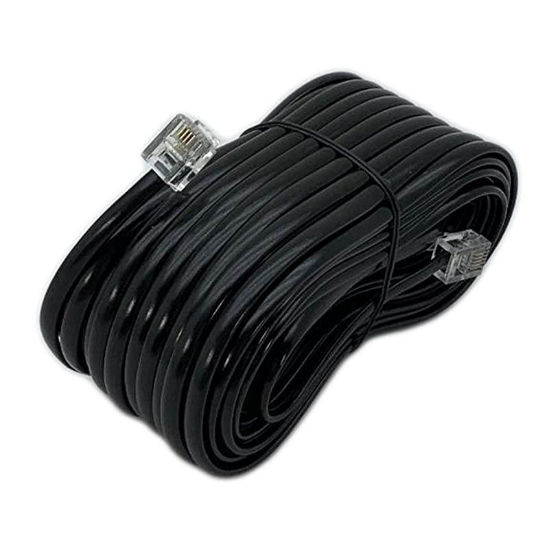 50 Feet Long Telephone Extension Cord Phone Cable Line Wire Black