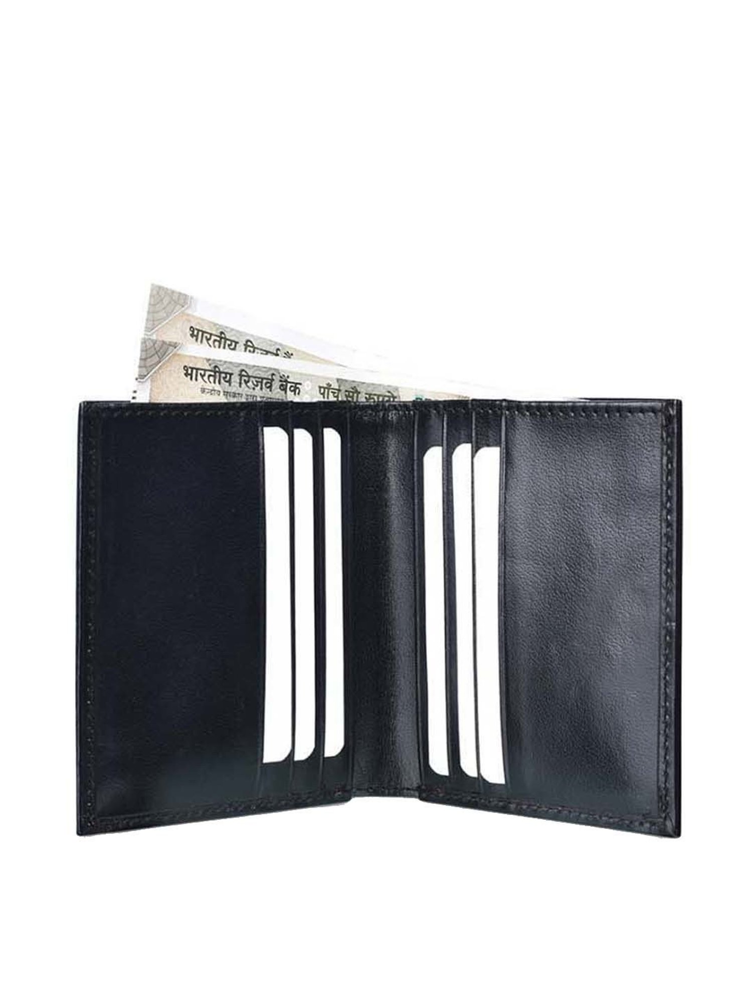 BELWABA Black Casual Leather Bi-Fold Wallet for Men