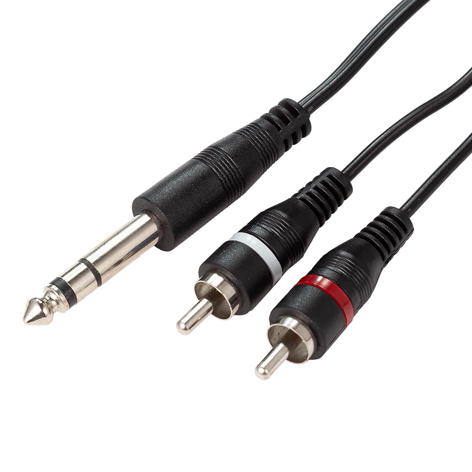 1/8" to 1/4" Cable, Ancable 15FT 3.5mm TRS to Dual 6.35mm TS Mono Y-Splitter Breakout Cable Cord Male to Male Interconnect Stereo Cables