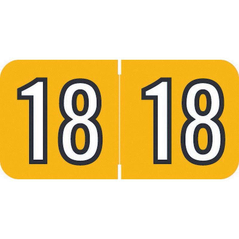 Barkley Compatible "18" Yearband Labels, Laminated Stock 1-1/2" x 3/4" - 500 per Roll
