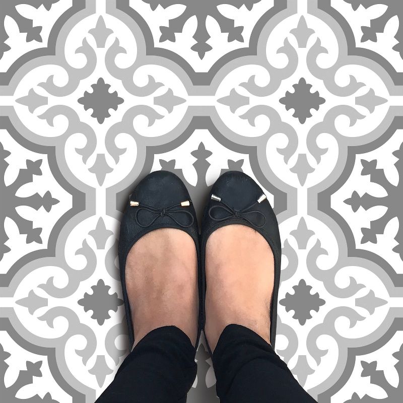 RoomMates Peel & Stick Floor Tiles Gray