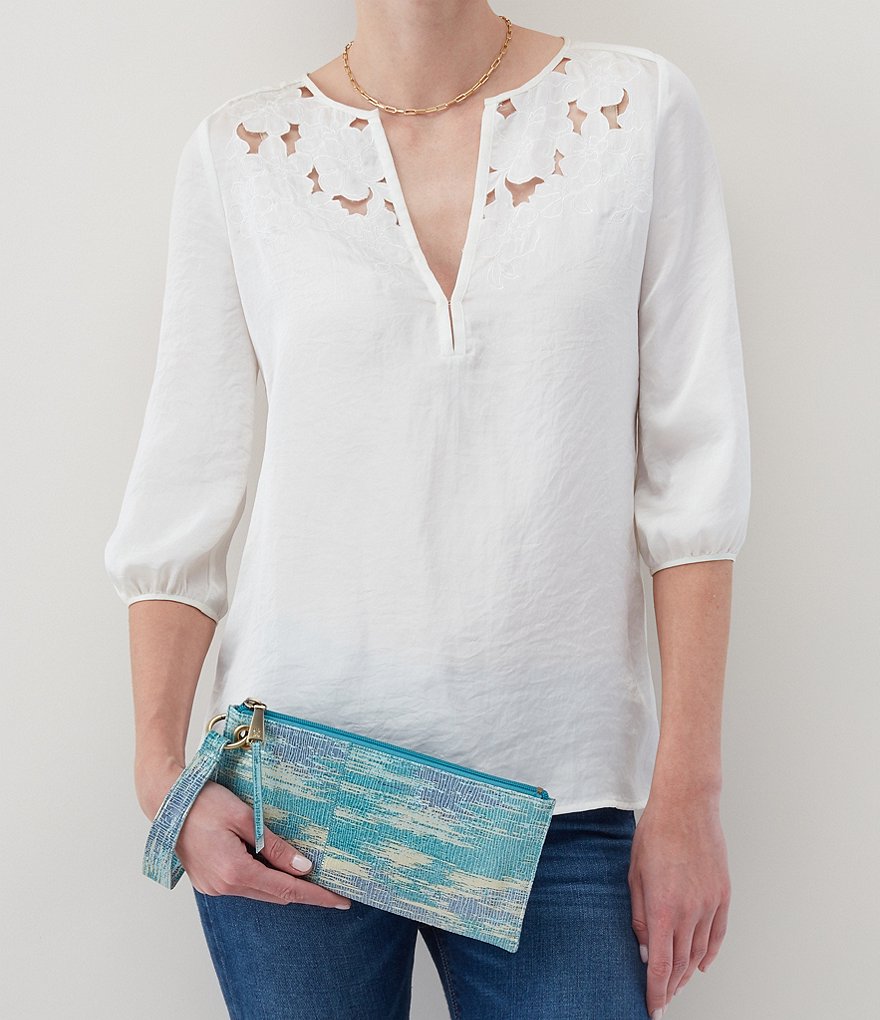 Michael Kors Zebra Signature Jet Set Double Zip Wristlet