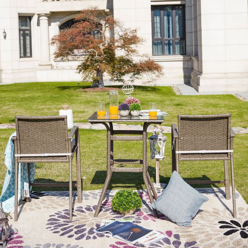 3pc Patio Bar Set Cream - Patio Festival