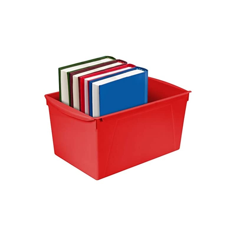 Extra Large Book Bin, 14.5 x 9.2 x 7 Inches, Assorted Colors, Case of 6 (71126E06C)